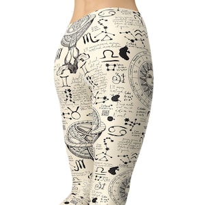 Astrology Yoga Leggings: Zodiac Print, Celestial Design