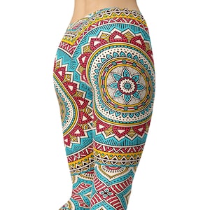 Leggings mandala para mulheres, calças de ioga, leggings estampadas, leggings de treino, roupas de ioga, leggings de cintura alta, leggings capri, shorts de ioga