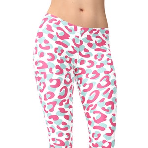 Pink Leopard Print Leggings: High Waisted Yoga Rave Wear