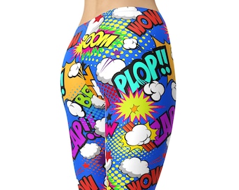 Black and White Comic Book Plus Size Leggings