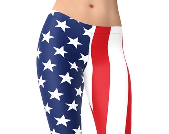 American Flag Leggings: Patriotic Stars & Stripes Yoga Pants