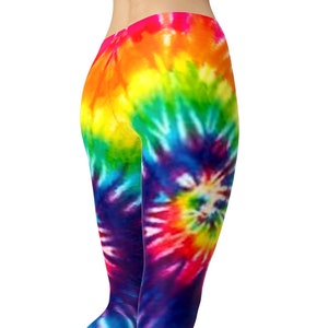 Funky Tie Dye Leggings, Hippie Rainbow Leggings, XS-3XL 