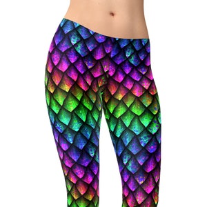 Dragon Scales Printed Leggings: Gym, Yoga, Running