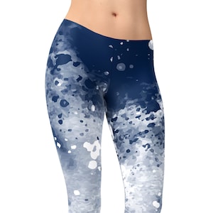 Abstract splashed watercolor yoga leggings for women, yoga pants, workout leggings, printed leggings, capri leggings, high waist leggings