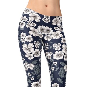 Floral Print High Waist Leggings: Spring Party Yoga Pants