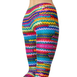 Knitted Pattern Leggings, Printed Leggings, Yoga Leggings, Workout Leggings, Leggings for Women, Yoga Pants, Unique Leggings, Capri Leggings