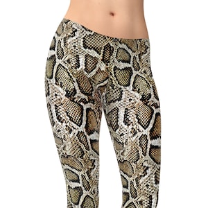 Men Snakeskin Print Leggings Pants Skinny Trousers Nightclub