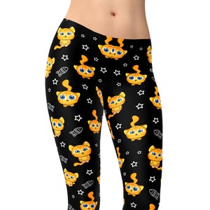 Cat Capri Leggings for Women All Over Print Crazy Cat Lady Cat Tights,  Great for Yoga Pants Yoga Wear, Sports Leggings, Workout Leggings 