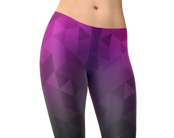 Leggings colorati stampati poligonali per donna, pantaloni da yoga, leggings da allenamento, abbigliamento da yoga, leggings a vita alta