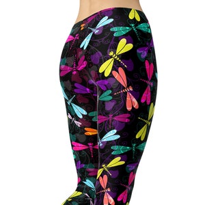 Dragonfly Print Leggings: Women&#39;s Yoga Workout Pants