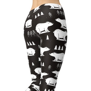 Polar Bear Print Leggings: High Waist Yoga Pants, Workout Outfit