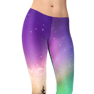 Aurora Galaxy Leggings: High Waist Yoga Pants, Workout Leggings