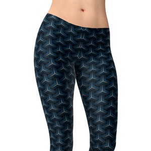 Geometric Print Yoga Leggings: High Waist Workout Tights