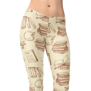 Book Print Leggings: Bookworm Yoga Pants, Workout Capri