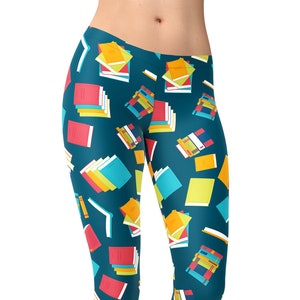 Book Print Leggings: High Waist Yoga Pants, Workout Athleisure