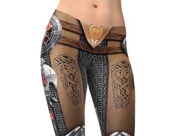 Viking Armor Leggings, Viking Warrior Leggings, Viking Norse Leggings, Irish Leggings, Viking Design Leggings, Printed Leggings, Yoga Pants