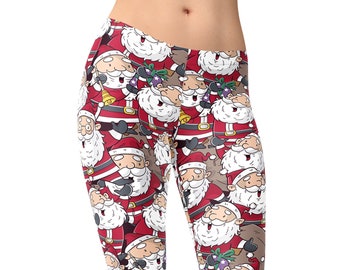 Christmas Leggings,  Santa Claus Leggings, Christmas Outfit, Printed Leggings, Leggings for Women, Workout Leggings, Christmas Yoga Pants