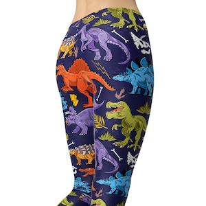 Dinosaurs Leggings Dino Animal Leggings Printed Leggings