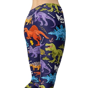 Dinosaurs Leggings, Dino Animal Leggings, Printed leggings, Workout Leggings, Capri Leggings, Leggings for Women, Yoga Pants, Exercise Pants