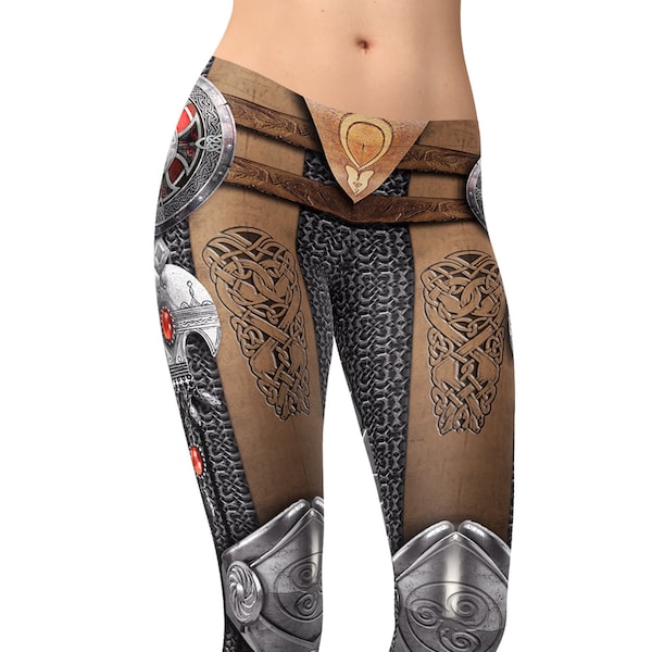 Viking Armor Leggings, Viking Warrior Leggings, Viking Norse Leggings, Irish Leggings, Viking Design Leggings, Printed Leggings, Yoga Pants