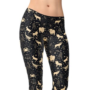 Zodiac Leggings: Astronomy Yoga Pants, Stars Print