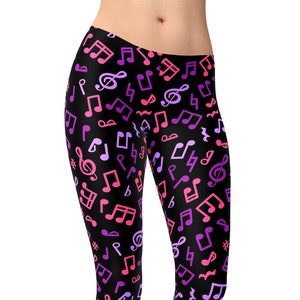 Music Notes Leggings, Music Leggings, Unique Leggings, Printed Leggings, Workout Leggings, High Waist Leggings, Yoga Pants, Active Wear