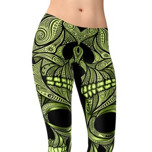 Skull Tattoo Yoga Leggings: Halloween Printed Pants
