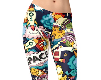 Pop Art Workout Leggings: Comic Book Print, Athleisure Style