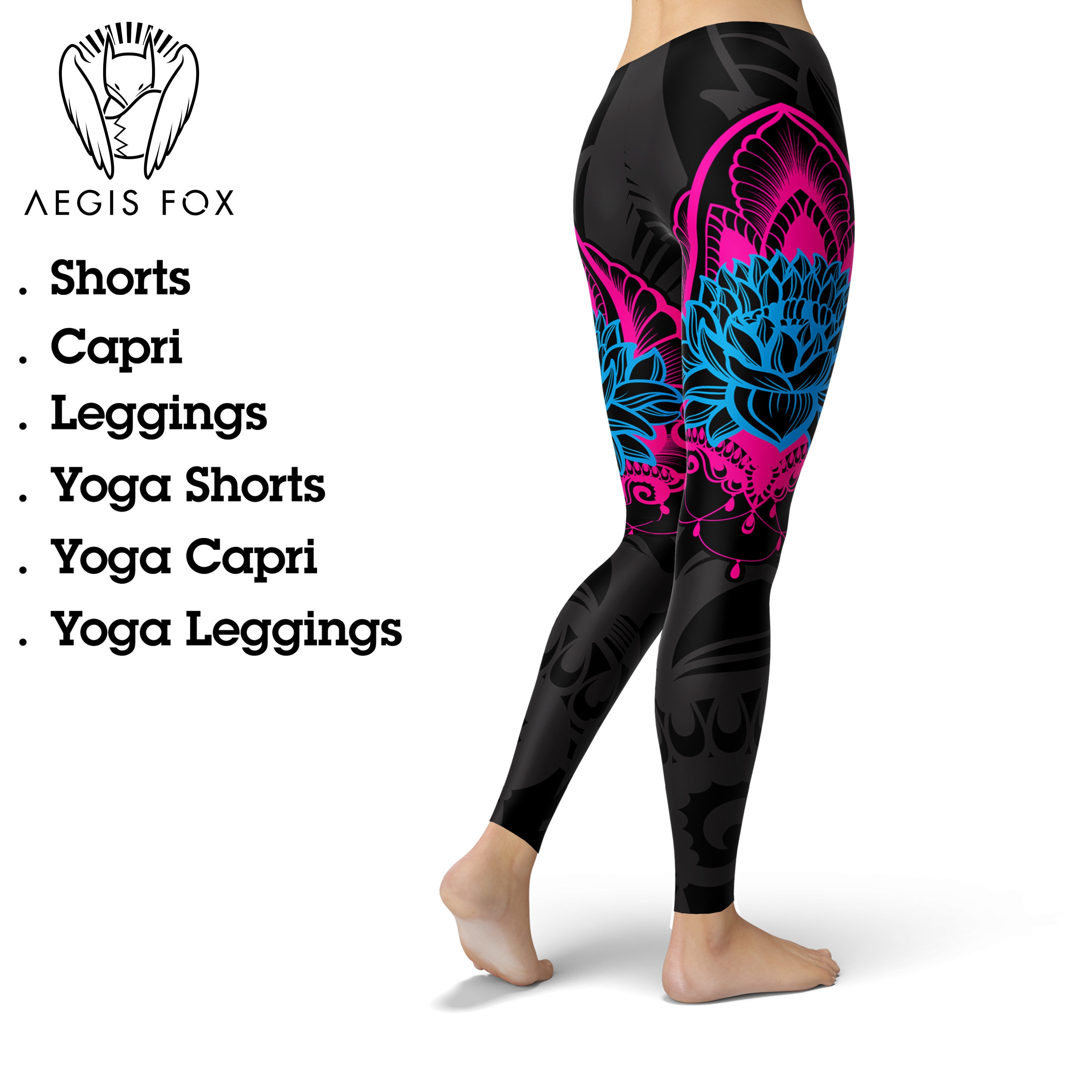 Lotus Water Lily Flower Leggings, Lotus 