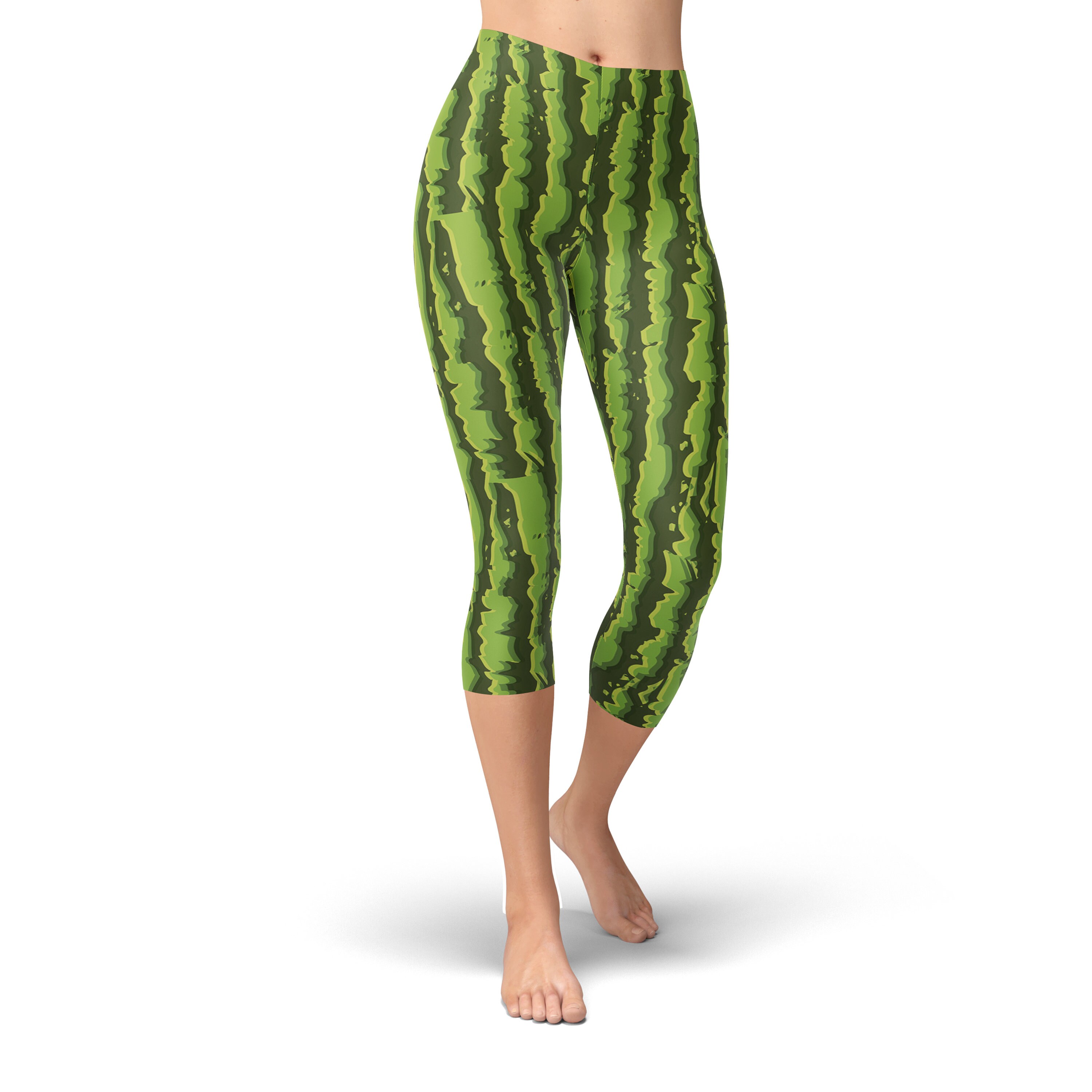 OPEN YY☆24SS FLORAL LEGGINGS SHORTS, GREEN OPEN YY