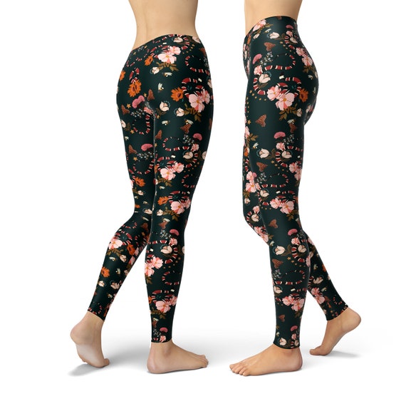 Snake Flower Leggings for Women Flower 