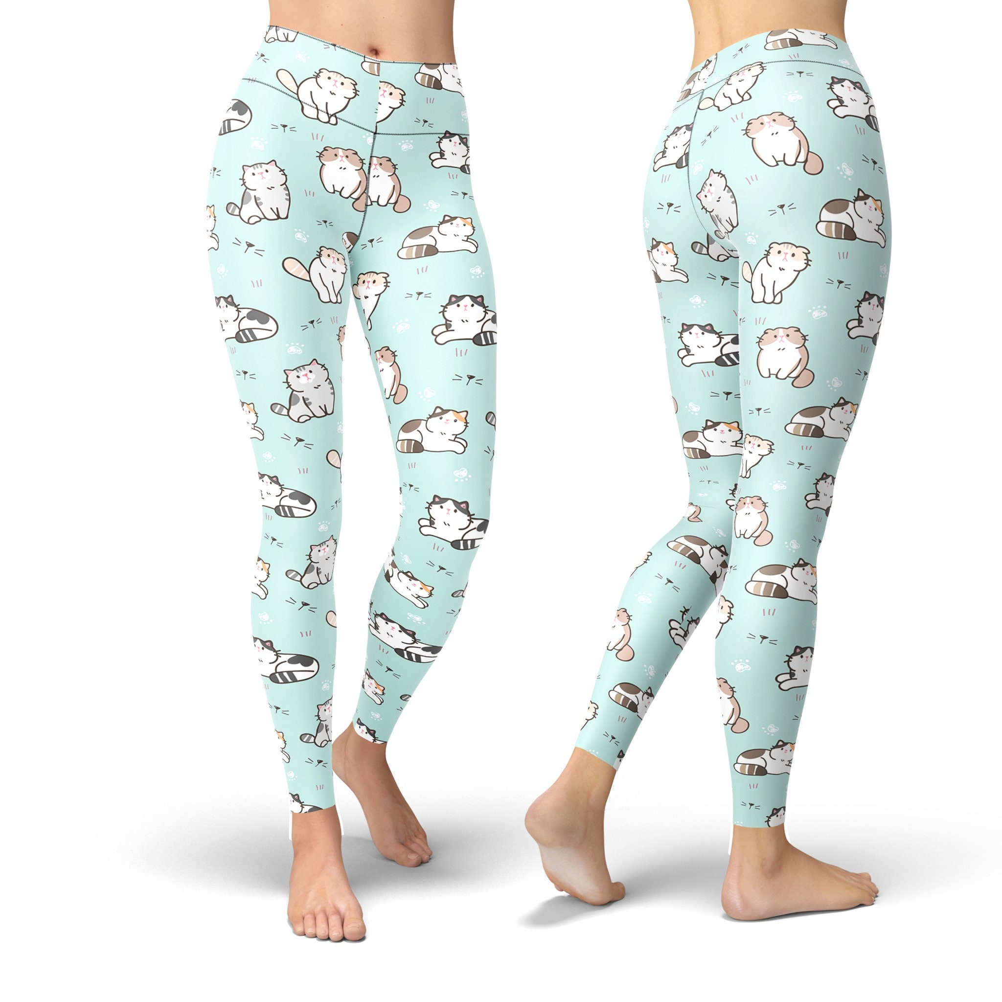 Cute Cat Leggings for Women, Cat Lover Gift, Leggings for Women