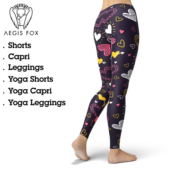 Lovely Heart Valentine Leggings, Valentine's Day Leggings