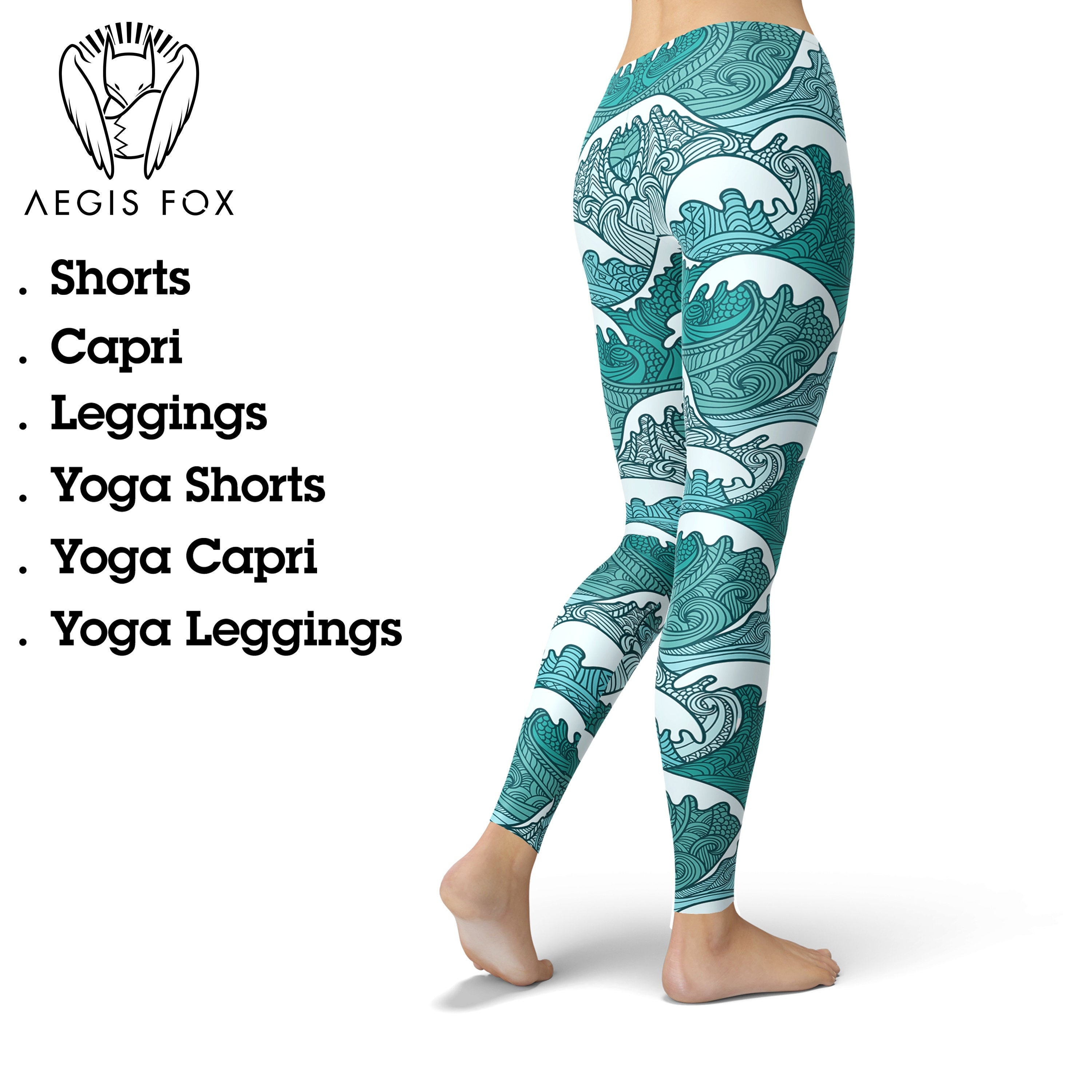 Ocean Wave Swirls Yoga Leggings for 