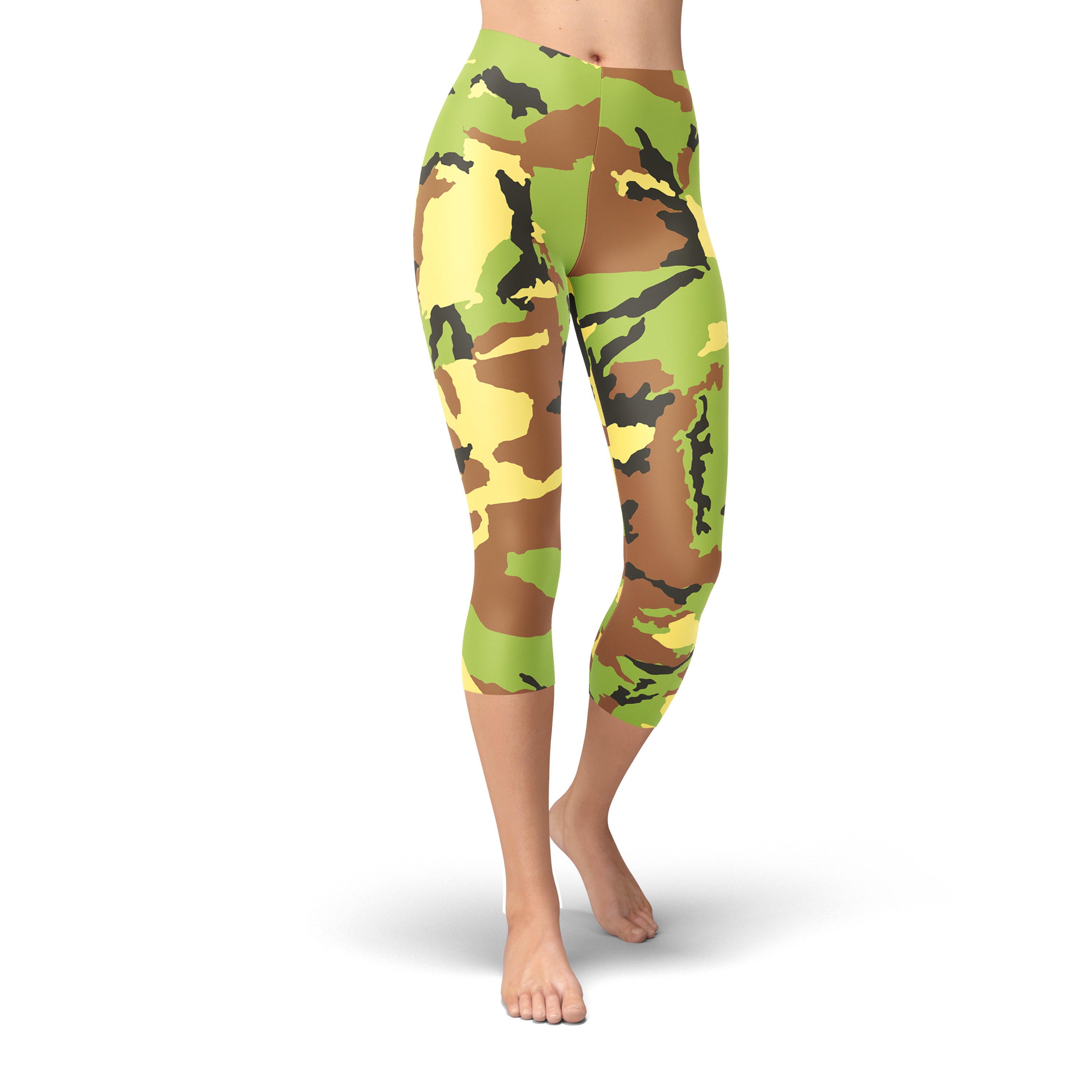 Green camo leggings camouflage leggings military leggings | Etsy