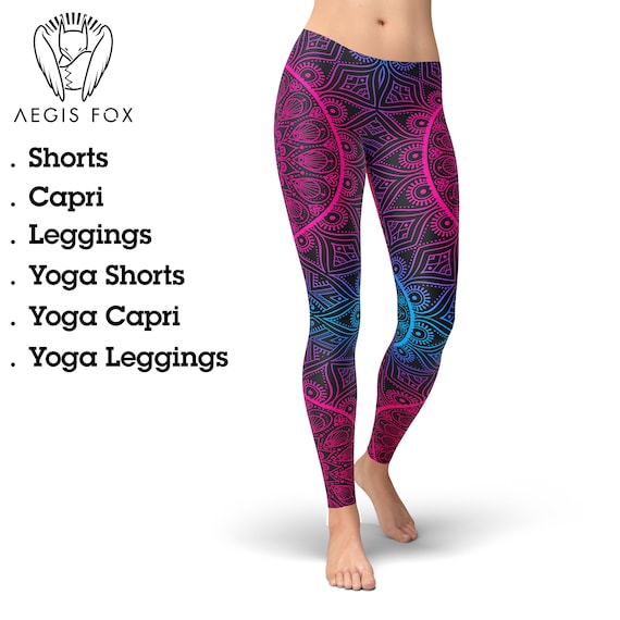 Mandala yoga pants, leggings for women, yoga clothing, yoga shorts
