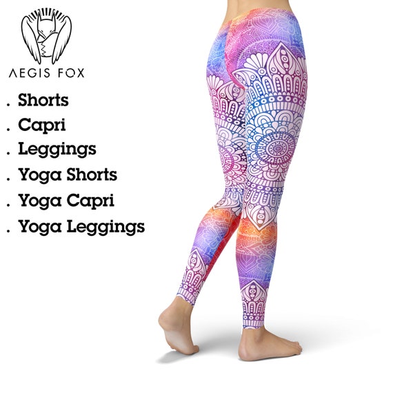 Mandala Leggings for Women, Yoga Tights, Workout Leggings, Boho