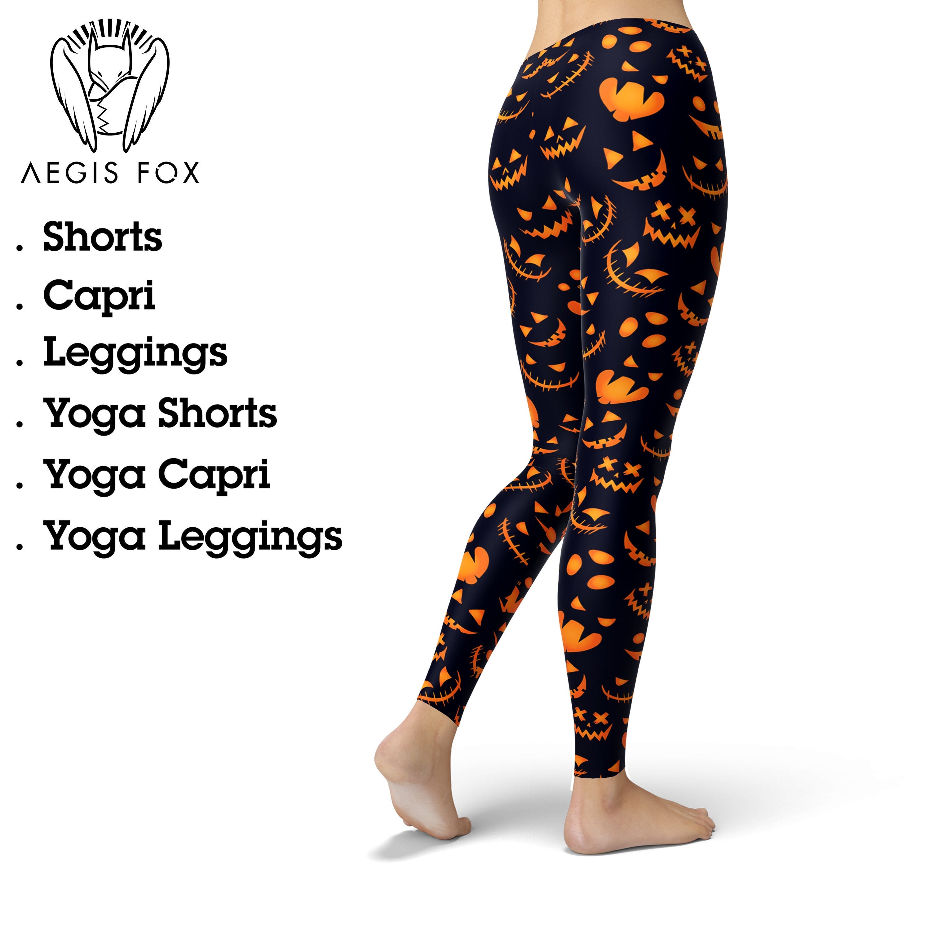 Halloween Jack-o-lantern Leggings for Women, Printed Leggings