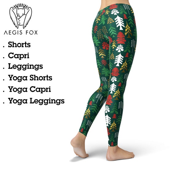 Christmas Tree Leggings, Christmas Leggings, Christmas Gold Folk