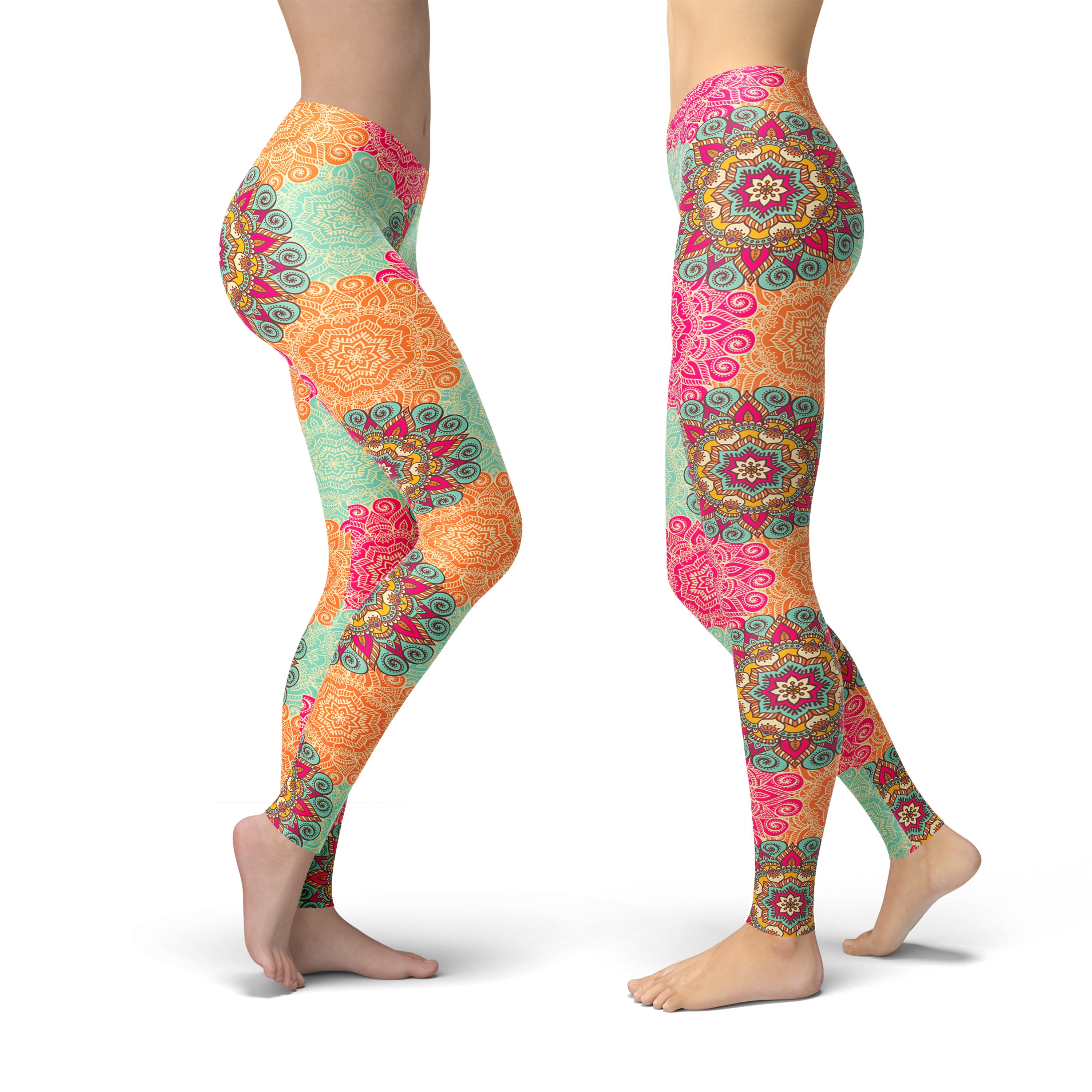 Colorful Ottoman Motifs Leggings Colorful Mandala Leggings Etsy