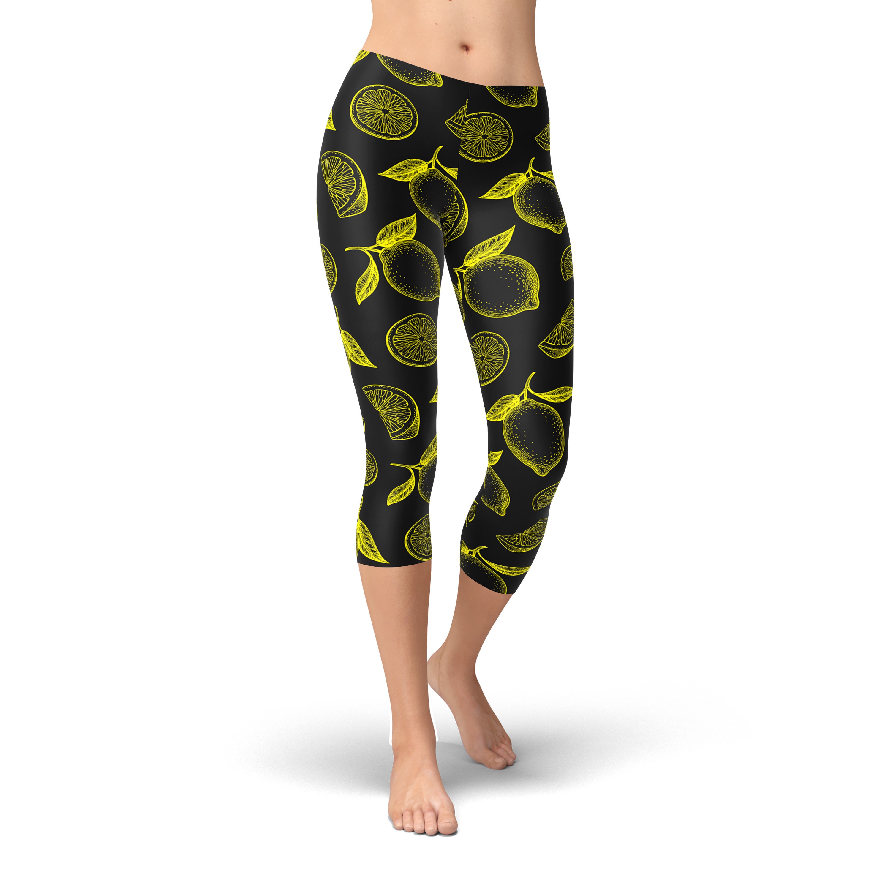 Lemon Leggings for Women Fruit Leggings 