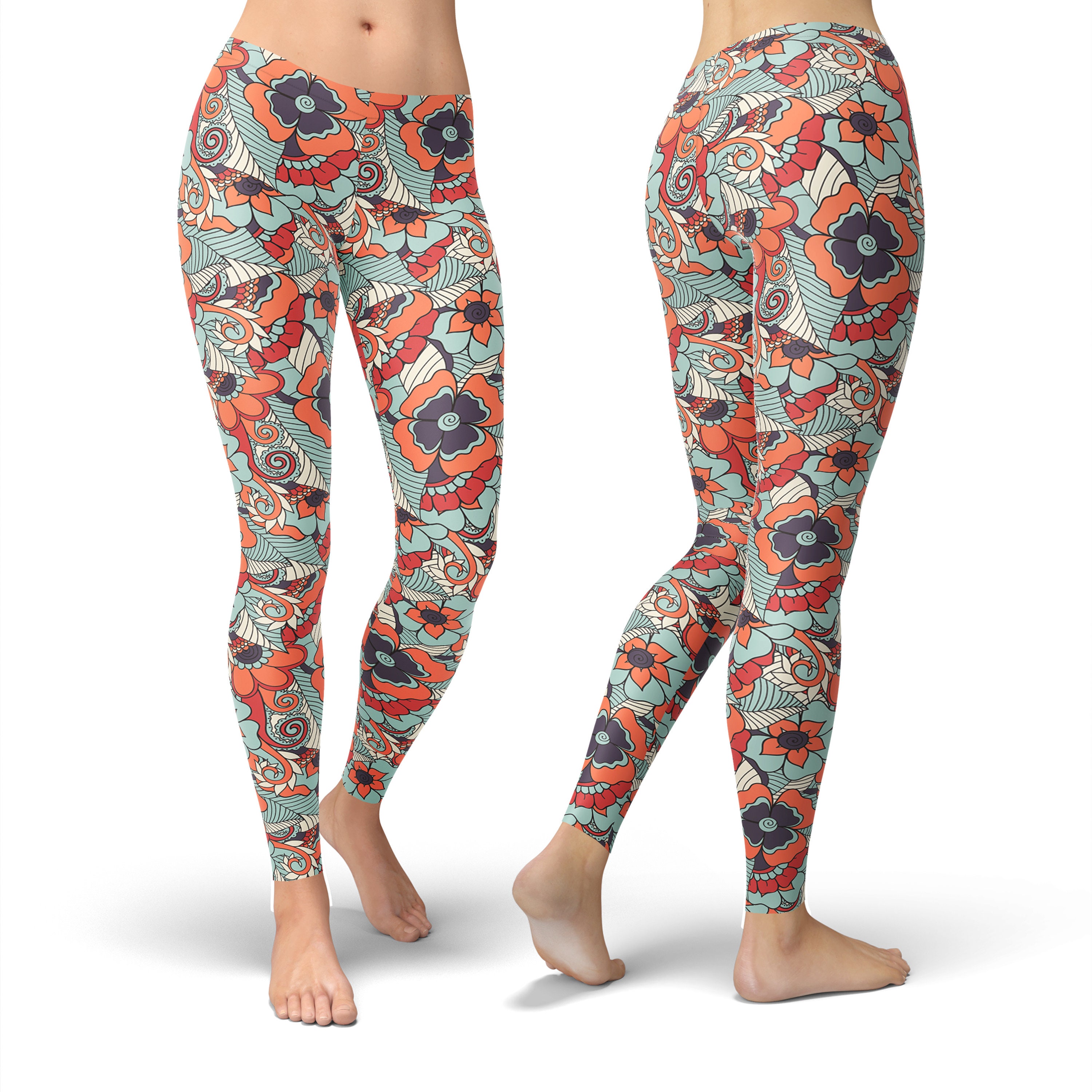 Mandala flower print leggings