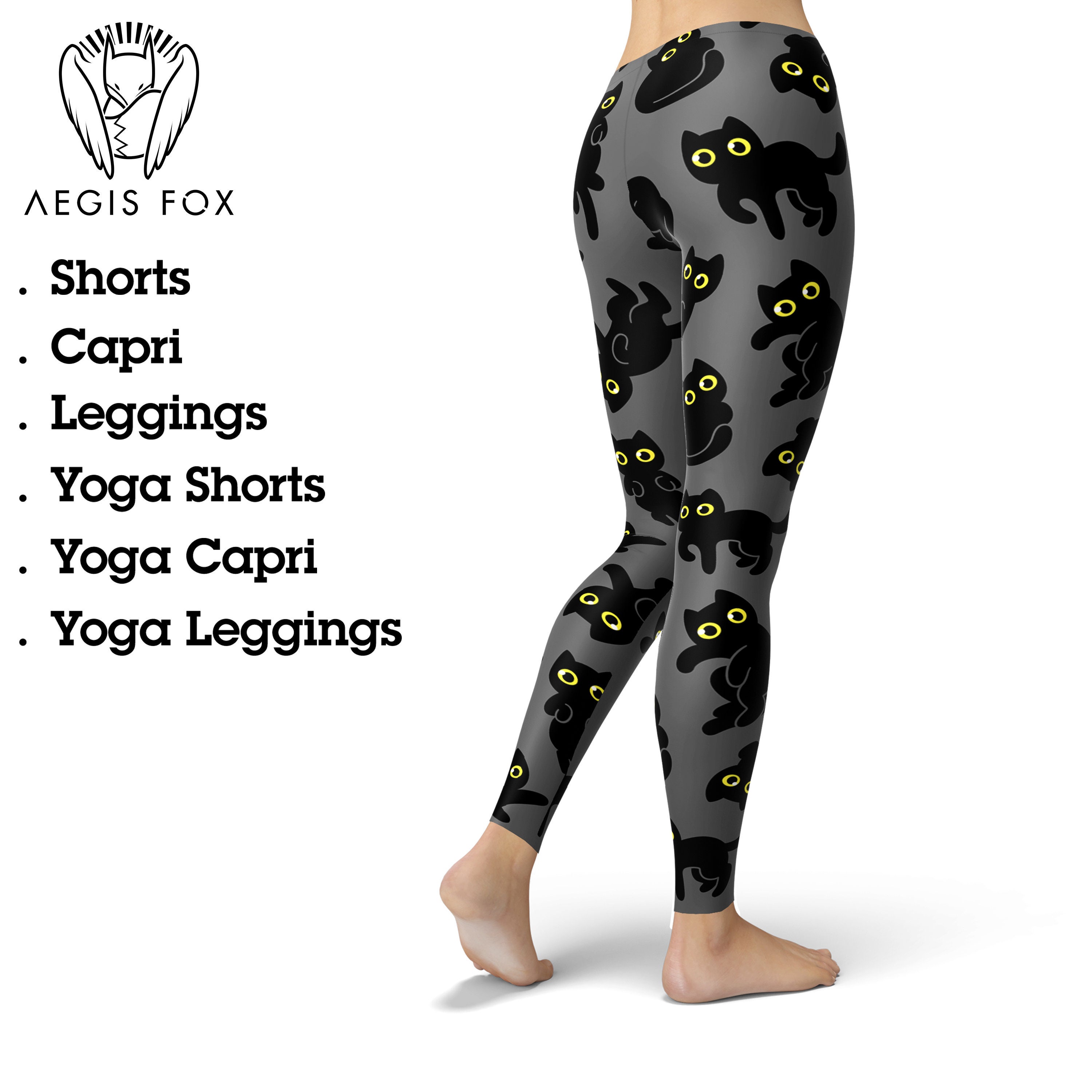 Leggings Imprimé Chat, Leggings Femme Avec Têtes De Chat, Leggings