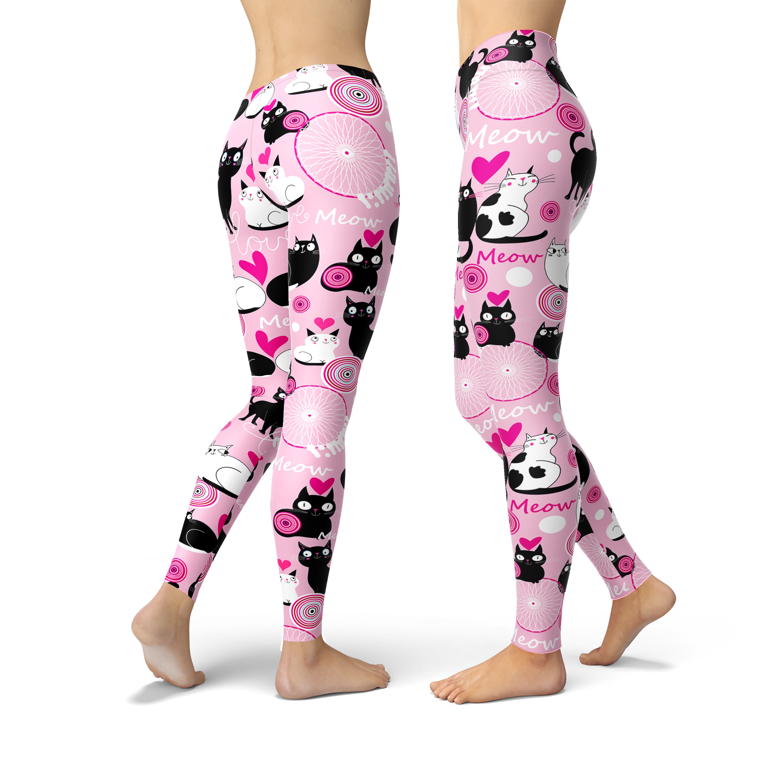 Cute Valentine Legging, Cute Cat Leggings, Valentine's Day