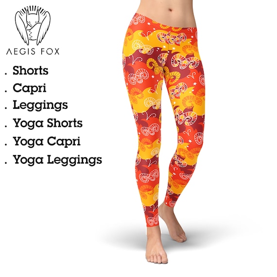 Aries Zodiac Astrological Leggings, Zodiac Activewear Yoga Pants