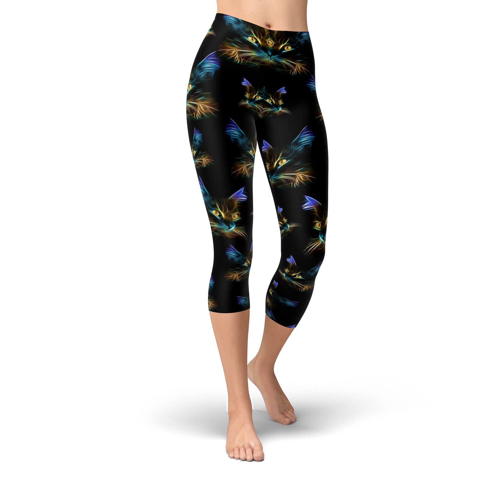 Cat Print Leggings Printed Leggings Workout Leggings Yoga Etsy
