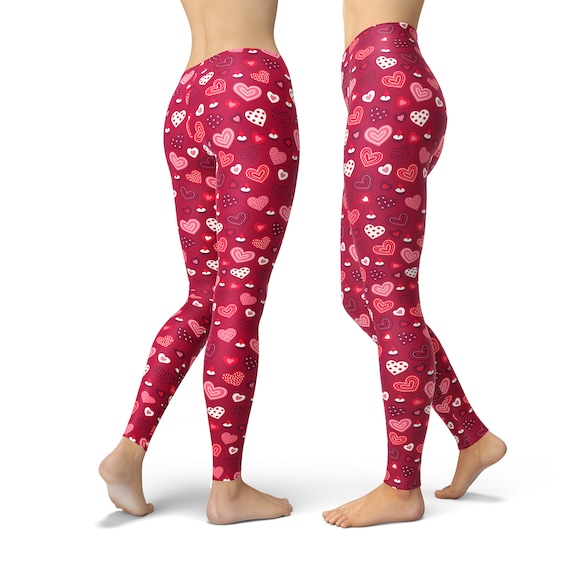 Buy Valentine Leggings, Hearts and Candles Leggings, Printed