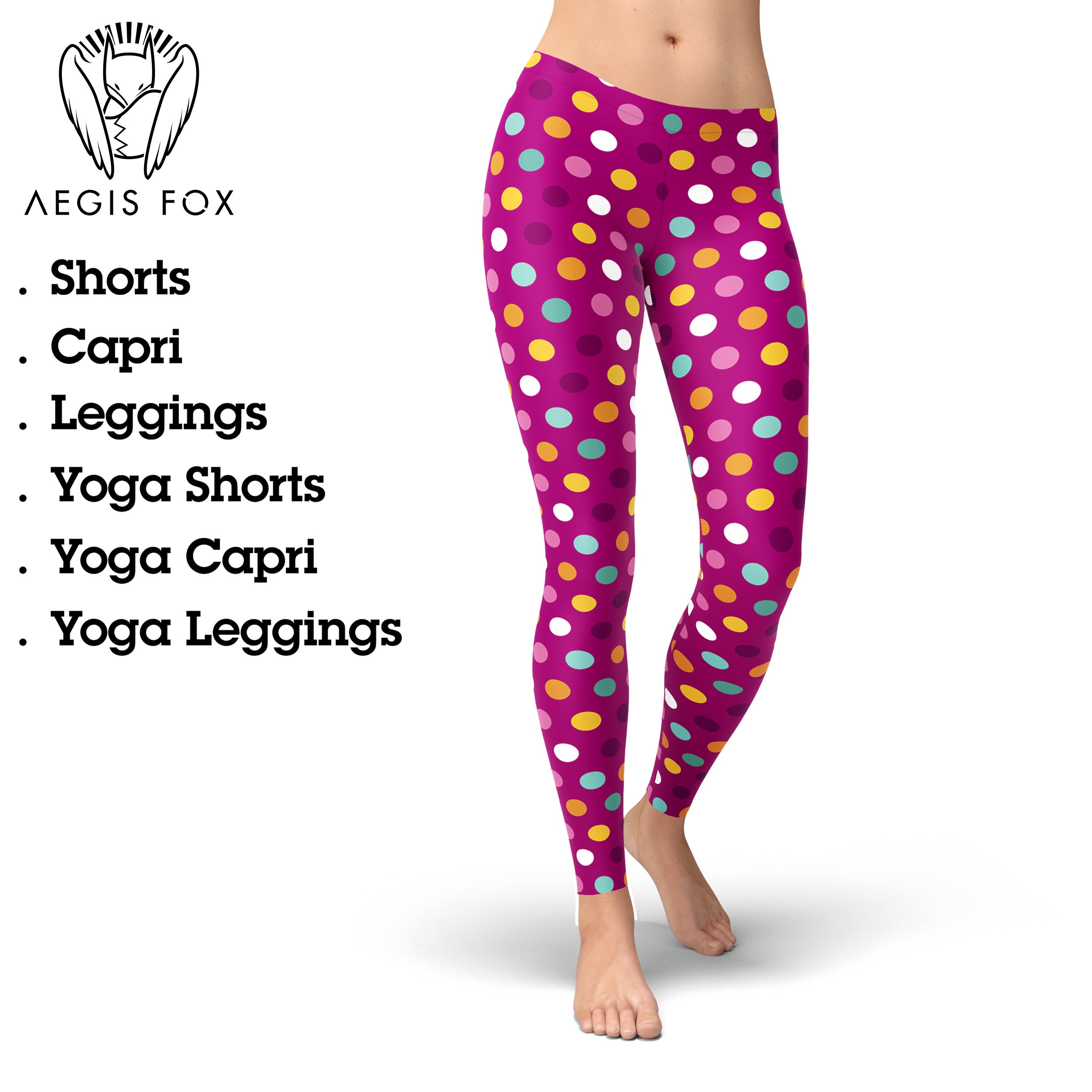 Polka Dot Leggings, Yoga Tights, Dotted Yoga Leggings, Yoga Pants, Active  Wear for Women, Many Sizes 