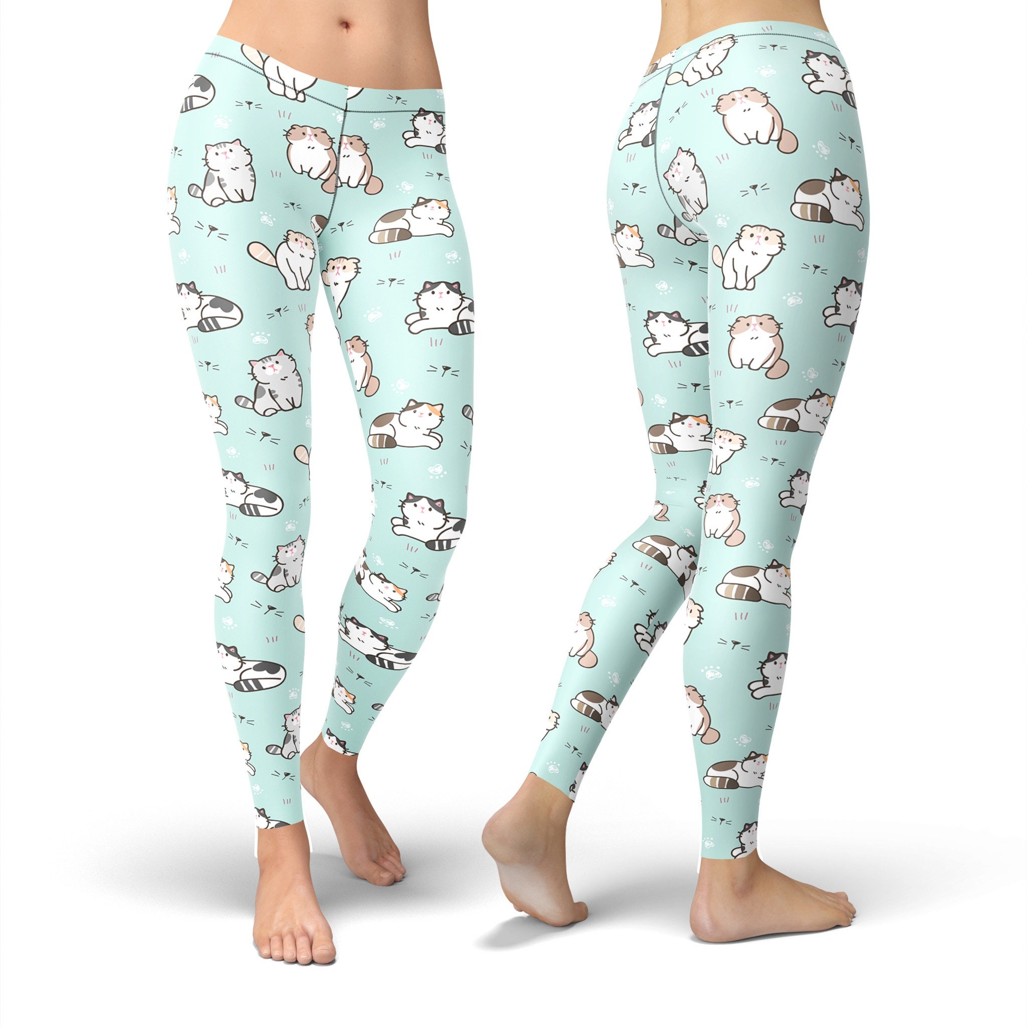 Cute Cat Leggings For Women Cat Lover Gift Leggings for Etsy