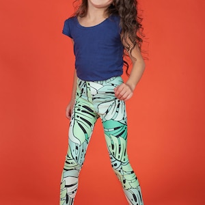 Colorful polygonal kid&#39;s leggings, youth leggings, toddler leggings, girl&#39;s leggings, colorful print kid&#39;s pants
